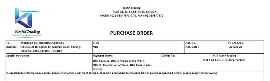 Purchase order 01