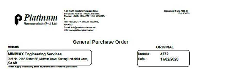 Purchase order 03